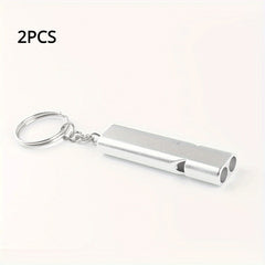 2pcs Double Frequency Aluminum Alloy Emergency Whistle
