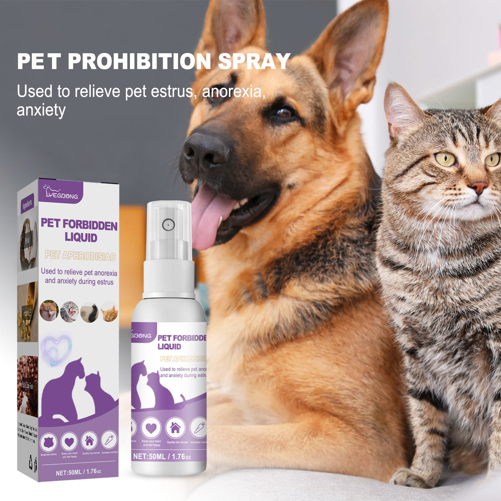 50ml Pet Forbidden Liquid for Estrus and Anxiety Spray Cats & Dogs