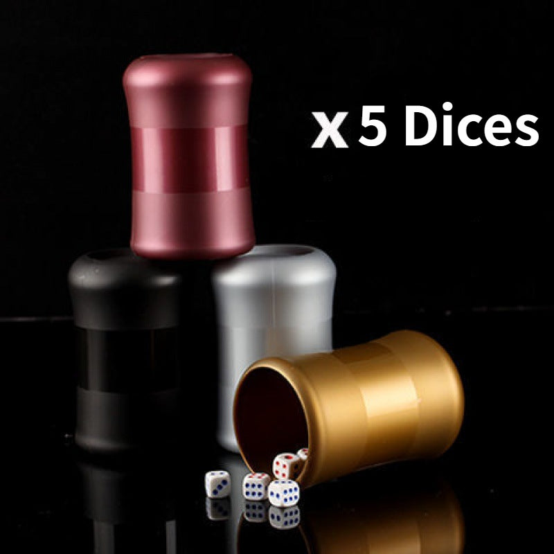 Portable Dice Cup Set 5 Dices Bar KTV Entertainment & Game Fun