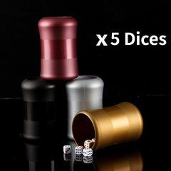 Portable Dice Cup Set 5 Dices Bar KTV Entertainment & Game Fun