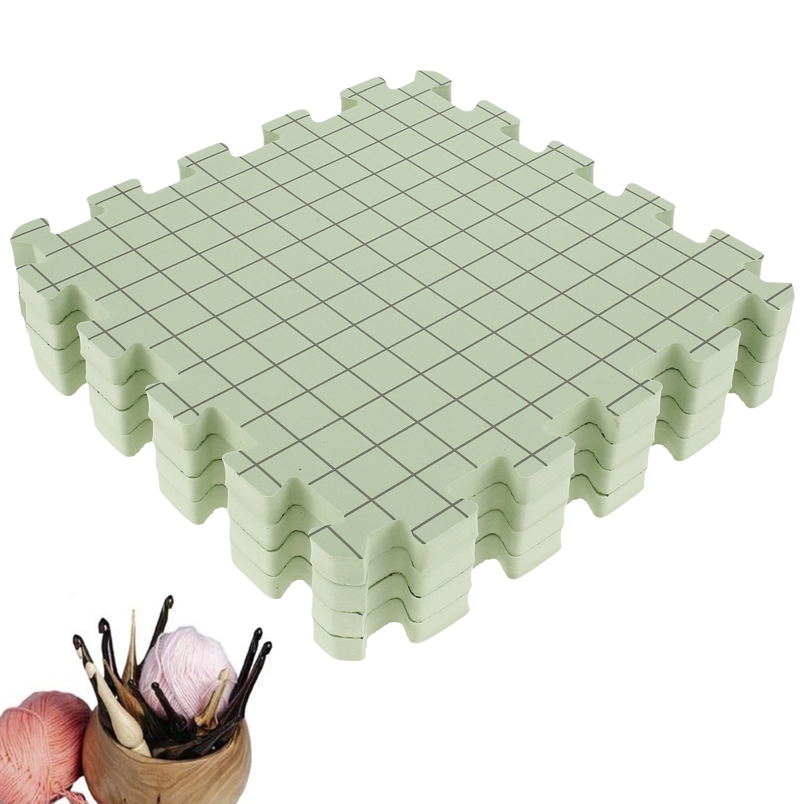 4pcs Ultra Thick Foam Knitting Block Mat - Grid Knitting Board