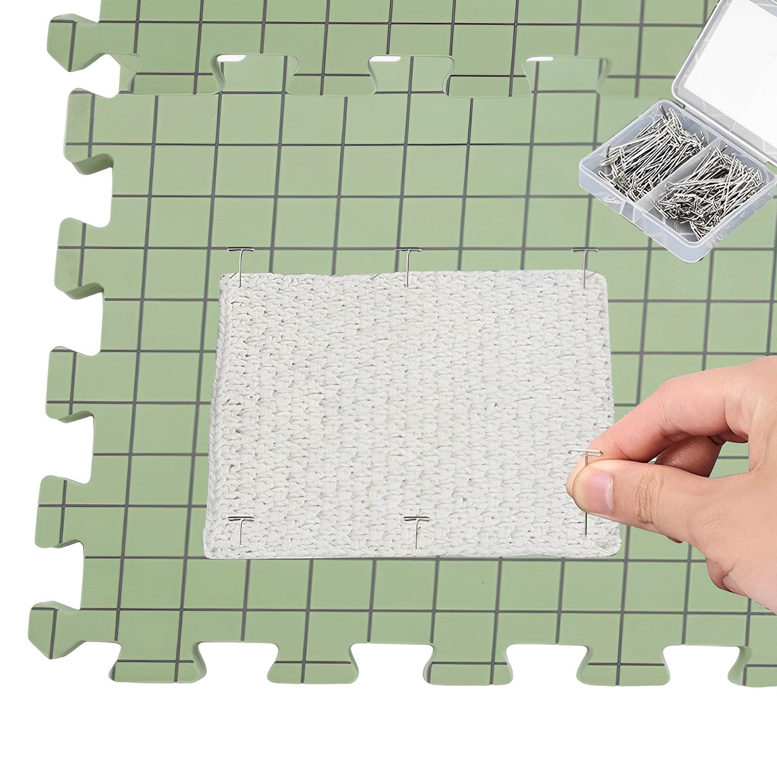 4pcs Ultra Thick Foam Knitting Block Mat - Grid Knitting Board