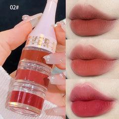Matte 3 Lipstick Set Long Lasting Waterproof Red 3 In 1 Multilayer Lip Gloss