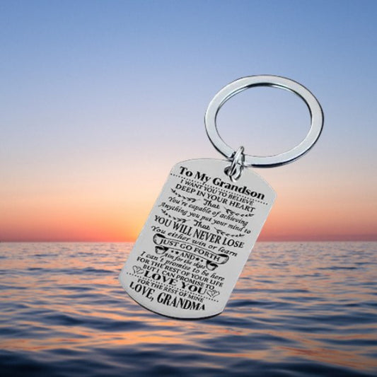 Grandson Granddaughter Key Chain Keyring Pendant Birthday Graduation