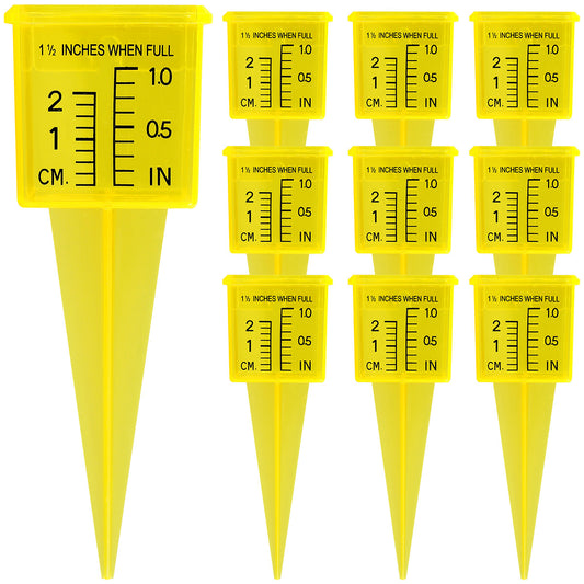 Bright Yellow Transparent Rain Gauge - Garden Water Measuring Tool