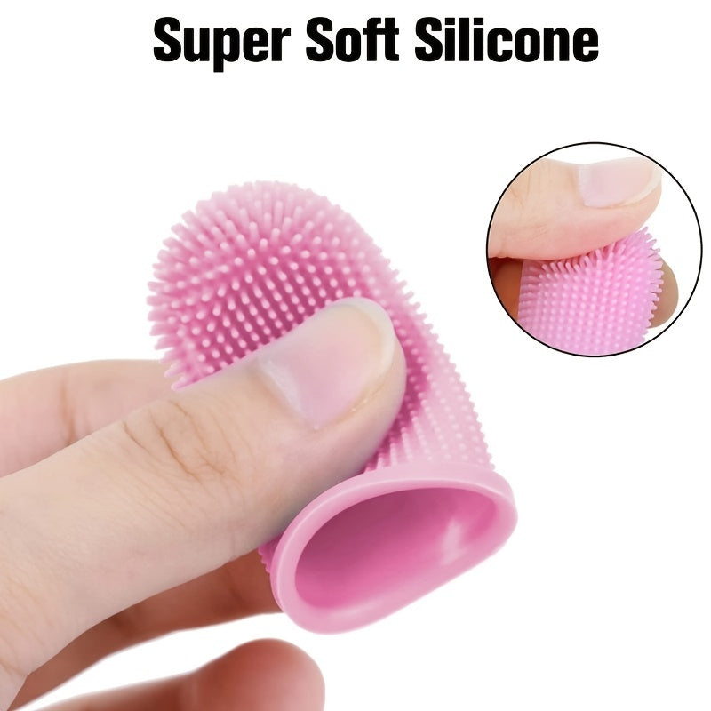 2pcs Soft Silicone Dog Finger Toothbrush with Storage Box