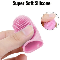 2pcs Soft Silicone Dog Finger Toothbrush with Storage Box