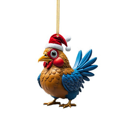 Chicken Christmas Pendant Bird Car Hanging Home Decorations