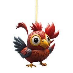 Chicken Christmas Pendant Bird Car Hanging Home Decorations