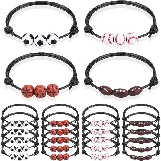 Sports Charm Bracelets Soccer Volleyball Basketball Baseball