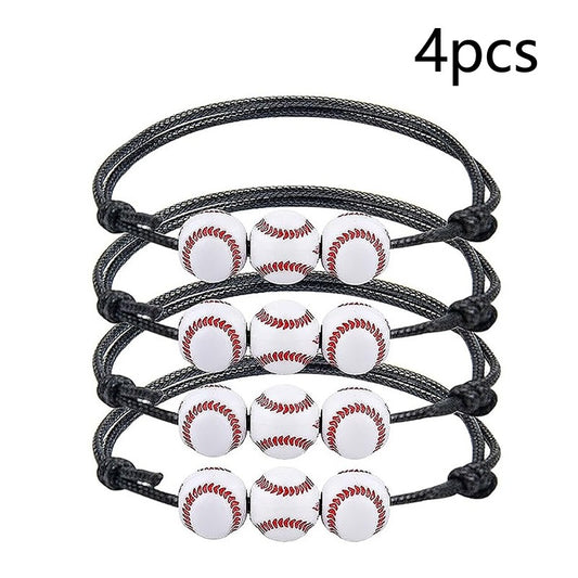 16 Pcs Baseball Bracelets Adjustable Inspirational Sport Theme Charm Bracelets