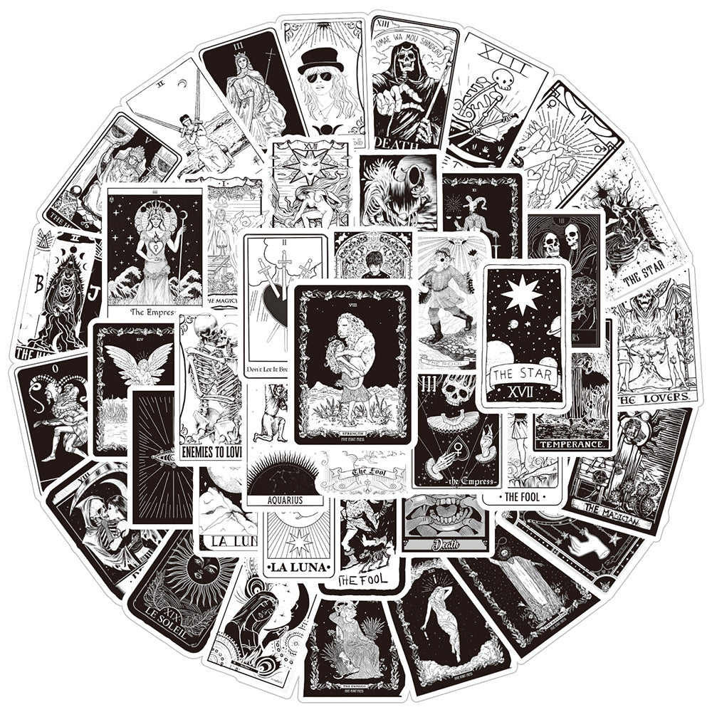 60pcs Tarot Witch Doodle Waterproof Stickers Pack
