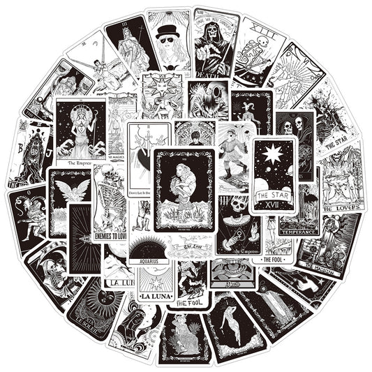 60pcs Tarot Witch Doodle Waterproof Stickers Pack