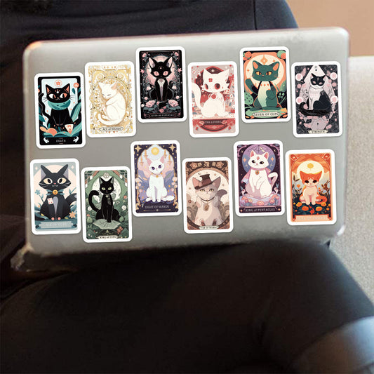 Cat Tarot Card Decorative Stickers - DIY Skateboards Guitars Water Cups Luggage