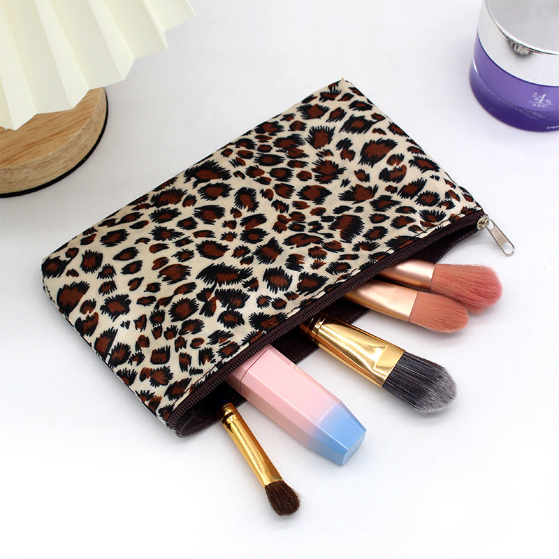 Leopard Print Makeup Bag Travel Cosmetic Pouch Toiletry Organizer