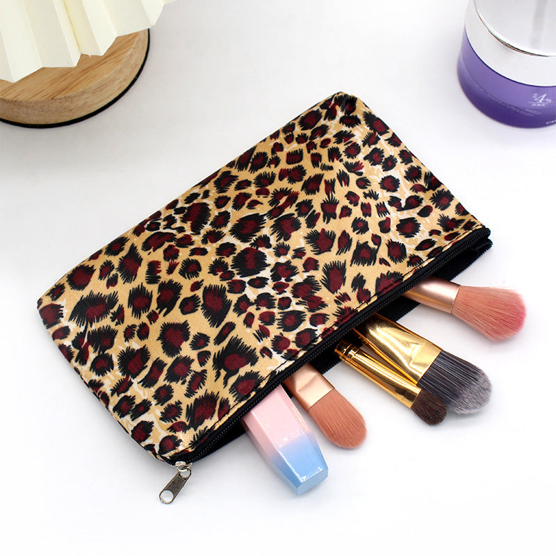 Leopard Print Makeup Bag Travel Cosmetic Pouch Toiletry Organizer