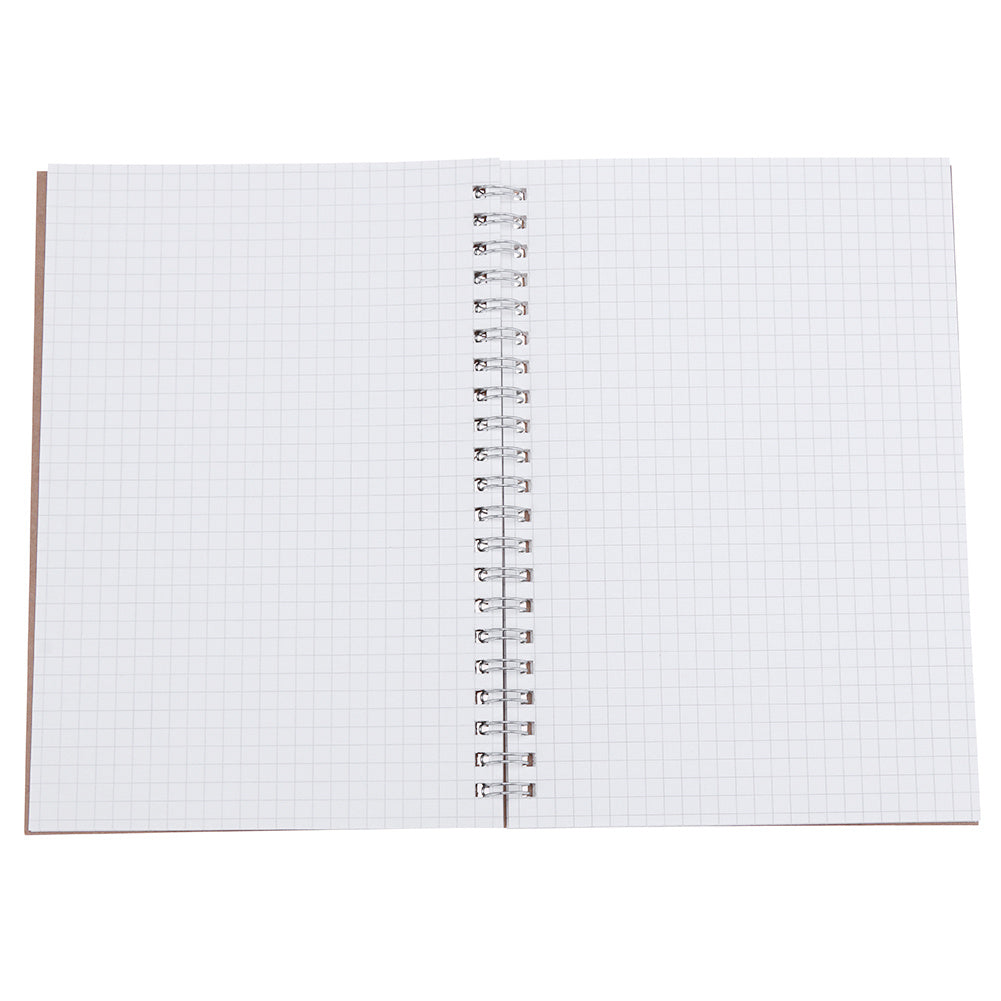 2pcs Retro Spiral Coil Grid Sketchbook Notebook Diary Journal