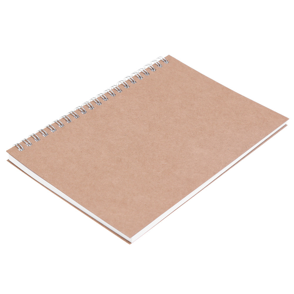 2pcs Retro Spiral Coil Grid Sketchbook Notebook Diary Journal