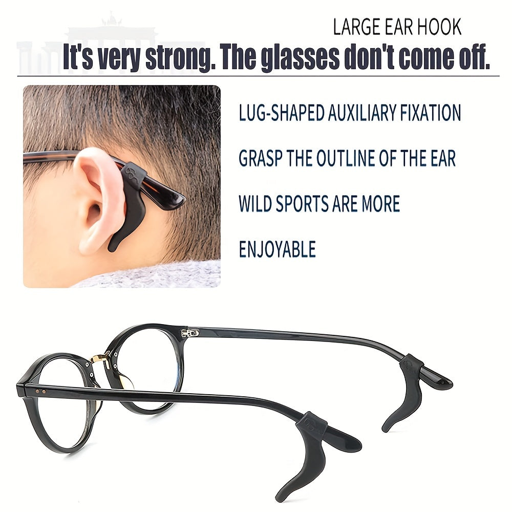 5 Pairs Non-Slip Eyeglass Ear Grips - Soft Silicone Glasses Sleeve Holder