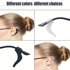 5 Pairs Non-Slip Eyeglass Ear Grips - Soft Silicone Glasses Sleeve Holder