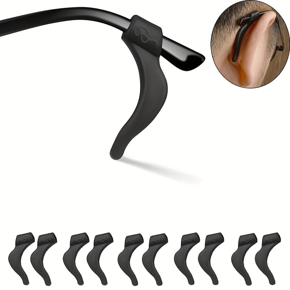 5 Pairs Non-Slip Eyeglass Ear Grips - Soft Silicone Glasses Sleeve Holder