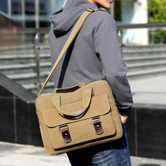 12 Inch Canvas Satchel Bag Stylish Messenger Bag