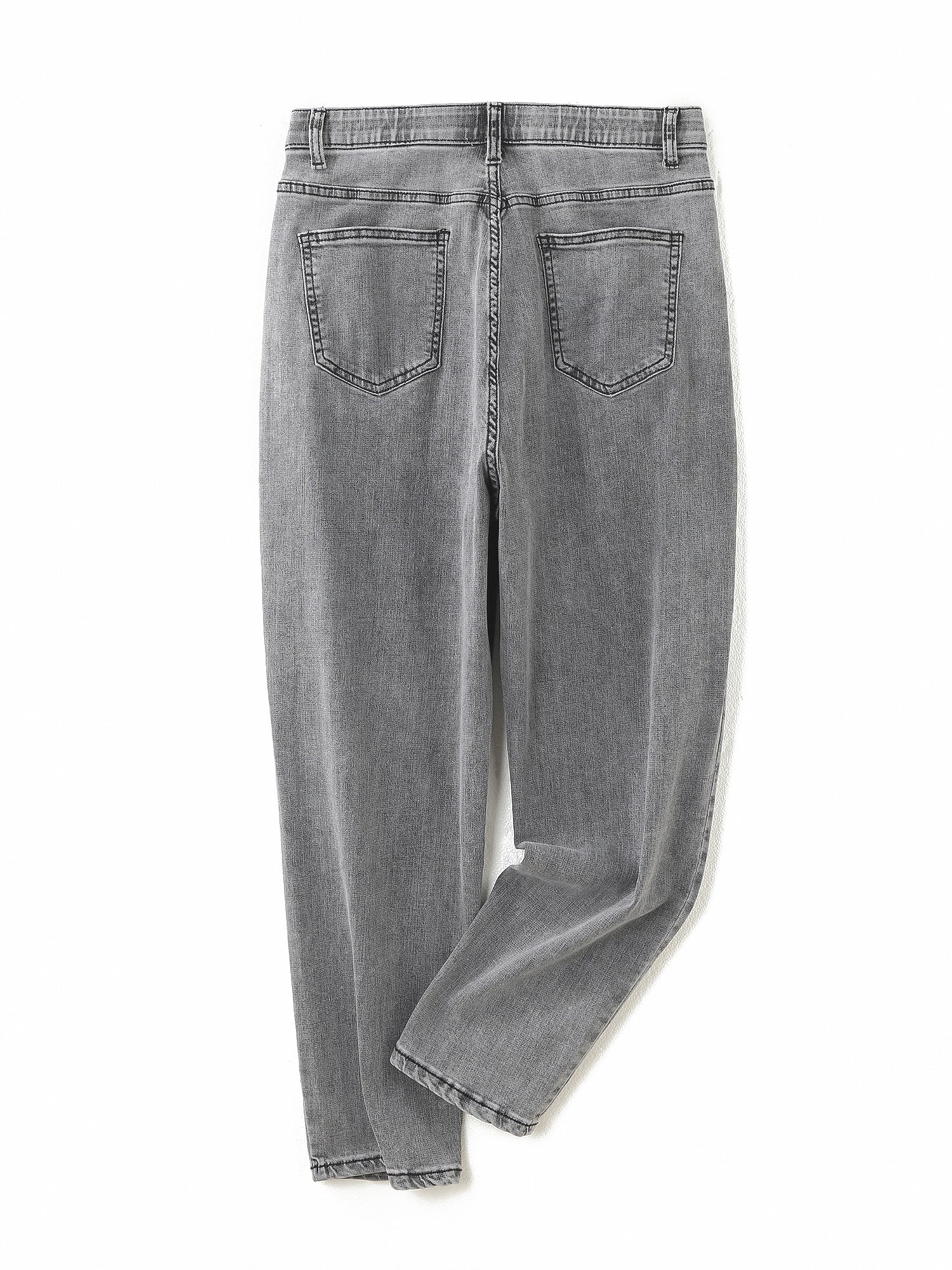  High Waisted Tapered Leg Stretch Jeans