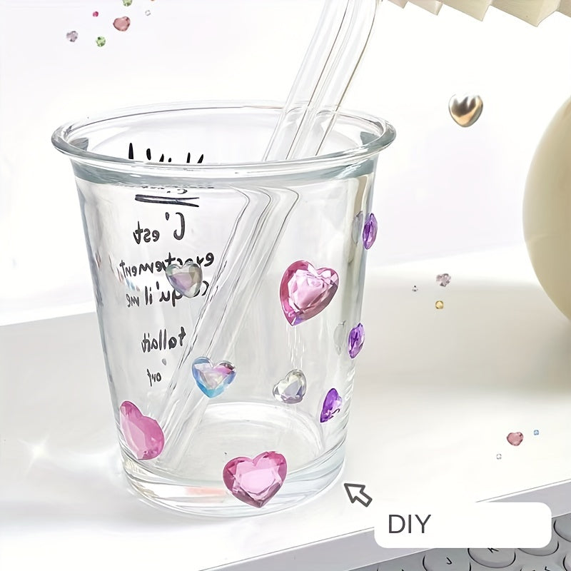 36pcs 3D Heart Rhinestone Stickers Crystal Flash Decoration Handcraft Rewards