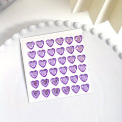 36pcs 3D Heart Rhinestone Stickers Crystal Flash Decoration Handcraft Rewards