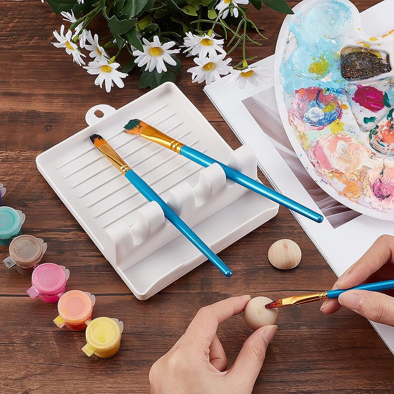 4-Slot DIY Art Brush Holder for Watercolor Paint Palette