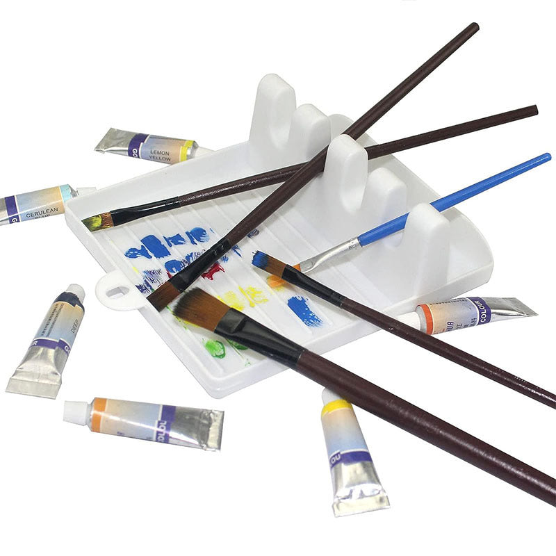 Painting Brush Rest Holder With 4 Slots Plastic Watercolor Paint Palette