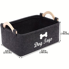 Dog Toys Storage Bin Felt Pet Supplies Basket For Dog And Cat