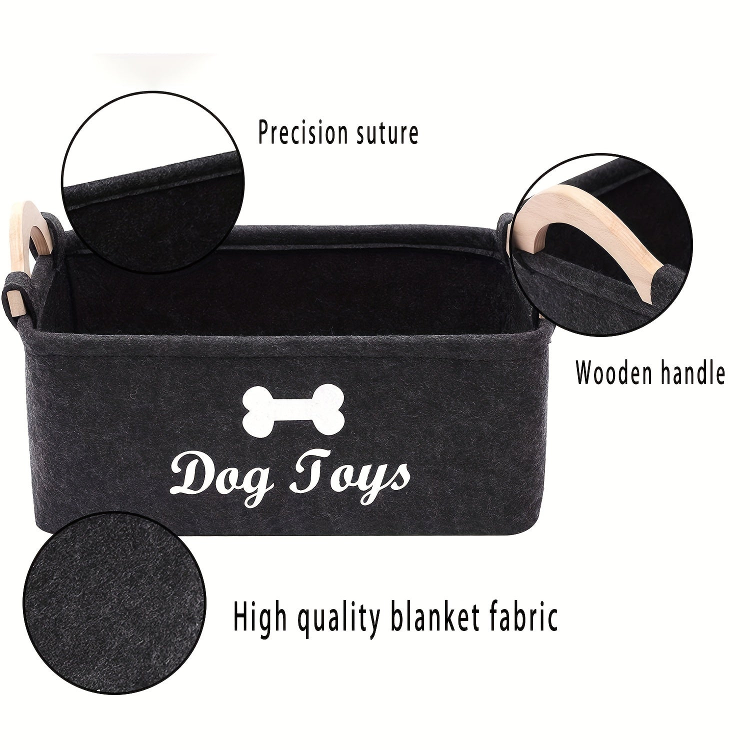 Dog Toys Storage Bin Felt Pet Supplies Basket For Dog And Cat