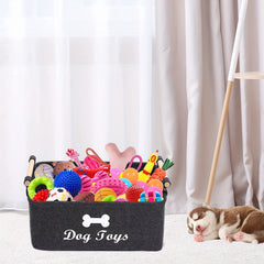Dog Toys Storage Bin Felt Pet Supplies Basket For Dog And Cat