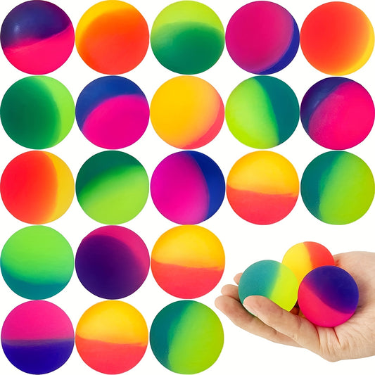10Pcs Rainbow Bouncy Balls Party Favors & Halloween Gift