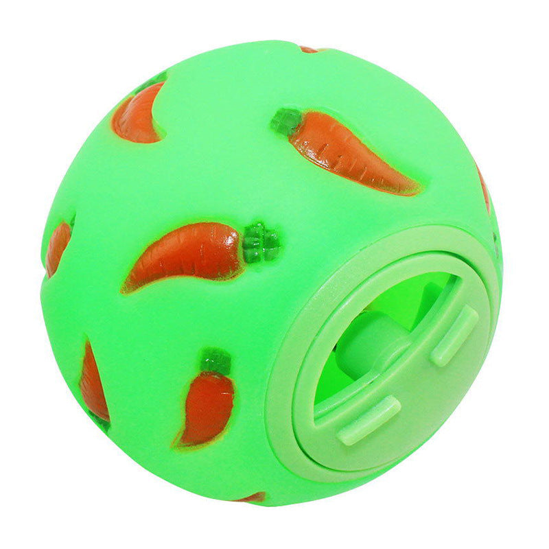 Small Pet Carrot Graphic Food Leaking Ball Rabbit Toy