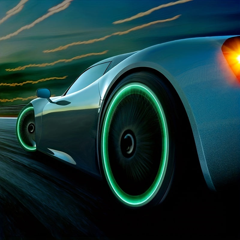 4pcs Luminous Valve Caps for a Shiny Vehicle
