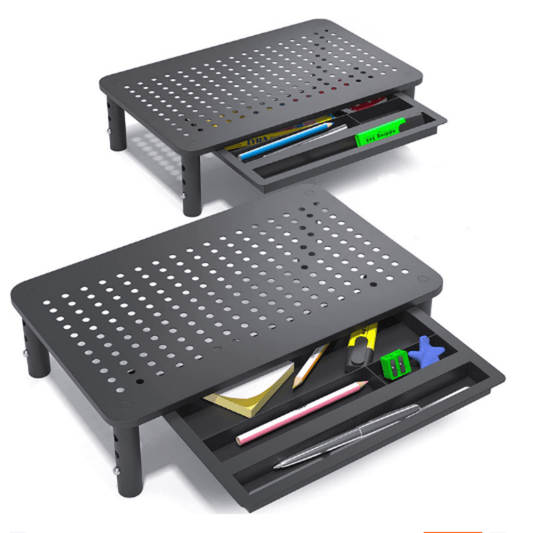 2 Pack Height Adjustable Monitor Stand With Heat Dissipation Tool Desk Riser