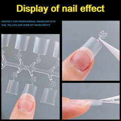 240pcs Matte Clear Short Coffin Acrylic Nail Tips