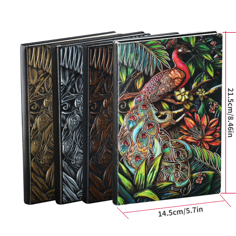 Vintage Peacock A5 Embossed Journal Notepad Travel Planner Gift Notebook