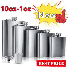 1oz 10oz Stainless Steel Hip Flask Funnel Pocket Alcohol Whiskey Flask