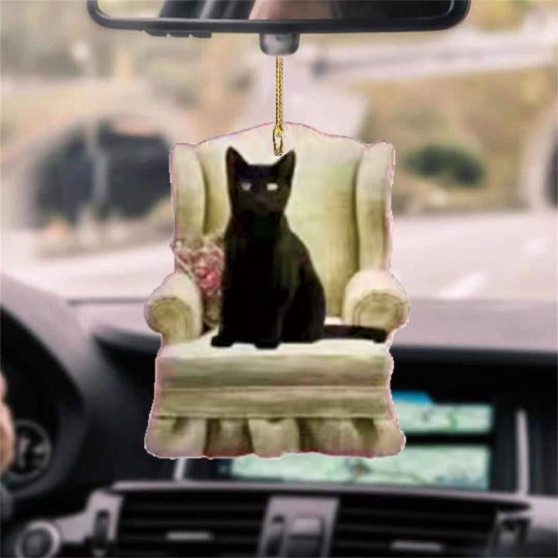 Cat Christmas Tree Pendant Acrylic Jewelry Cat Car Rear View Mirror Decoration