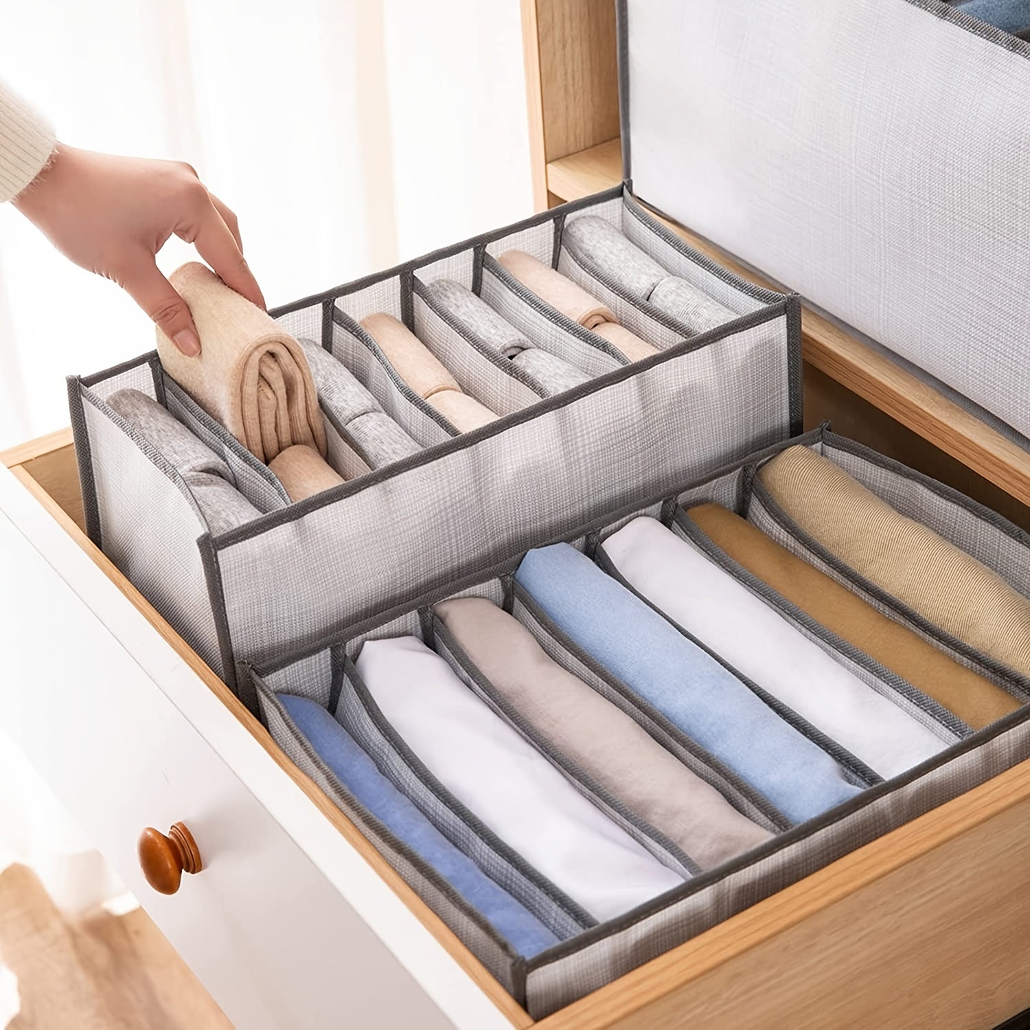 Wardrobe Clothes Organizer Folded Clothes Storage Bag Dresser Drawer Dividers