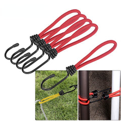 3pcs Camping Tent Elastic Rope Buckle Fixed Binding With Elastic Rope Hook