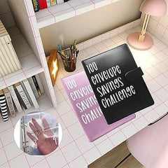 100 Envelope Challenge Binder with 25 Grid Cards & 100 Couple Challenge Notebook