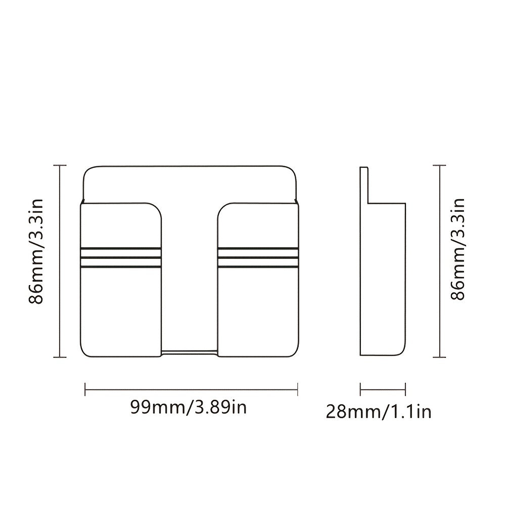 Wall Mount Stand & Storage Box for Mobile Phone & Remote Control