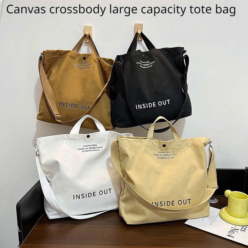 Canvas Crossbody Bag Large Capacity Tote Handbag