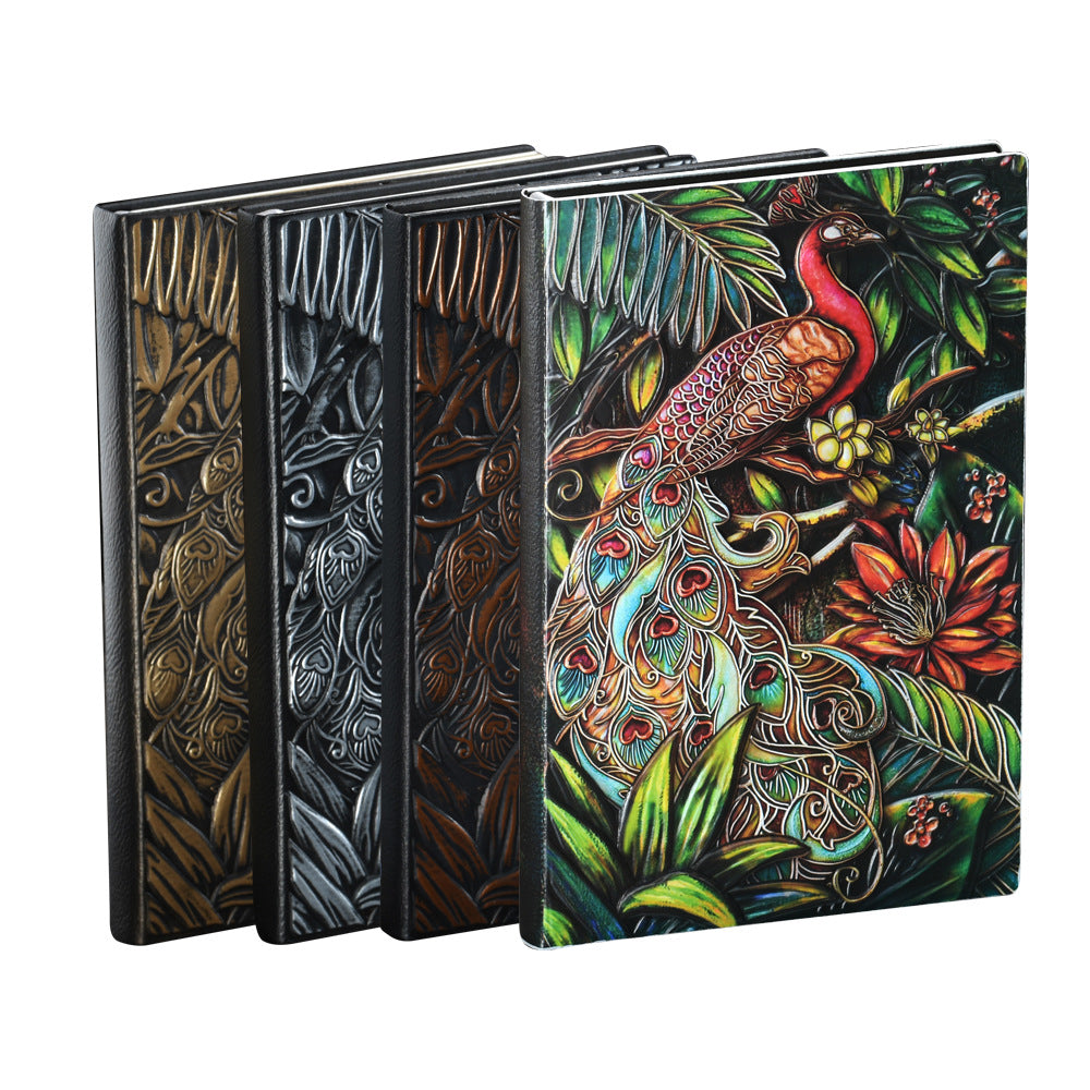 A5 Antique PU Hardcover Peacock Notebook