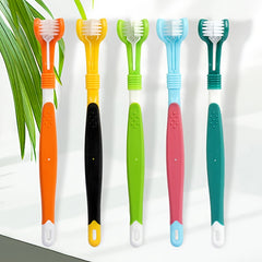Three-Headed Dog Toothbrush for Cleaning Teeth and Freshening Breath