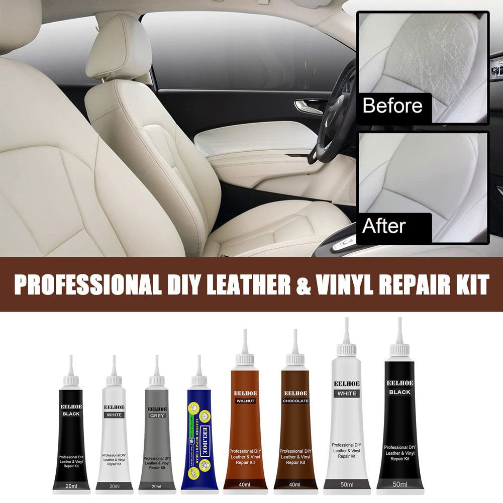 Faux Leather Repair Gel for Car and Home - Restoration Paint for Auto Seat Sofa